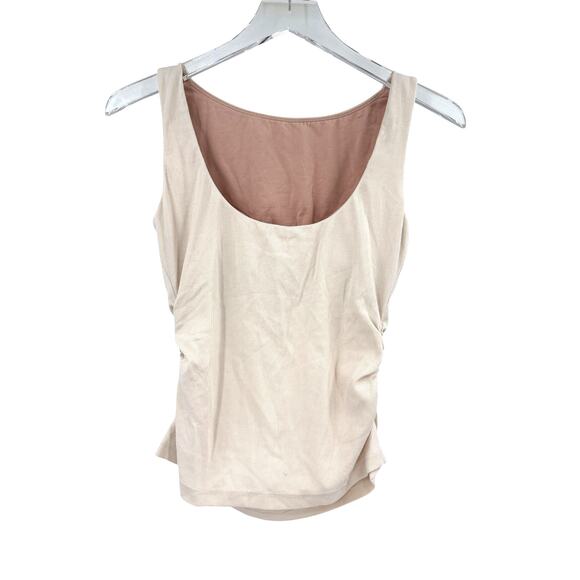 OGL Top Size M NEW Boat Neck Ruched Elastic Open Back Brami Tank Ivory Cream - Picture 6 of 15